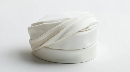 Elegant White Silk Hat on a Neutral Background