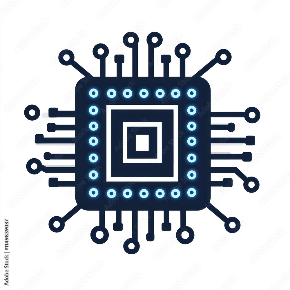 Poster abstract illustration of a microchip circuit board