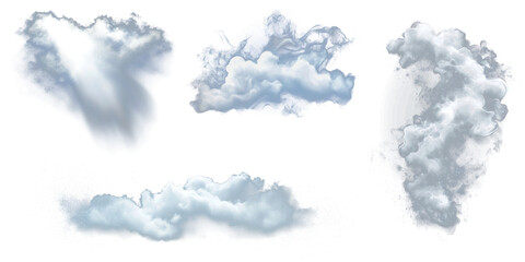 PNG Ethereal clouds in digital art, element set on transparent background