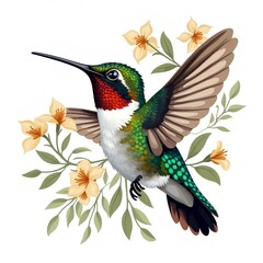 Fototapeta premium hummingbird Isolated white background 
