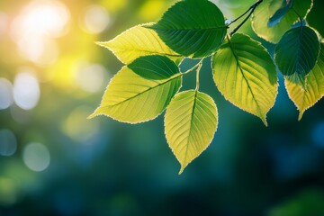 Bright green leaf showcasing beautiful texture in lush garden setting under natural light