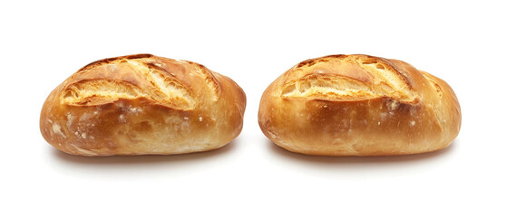 Homemade bread isolated on white, generated ai