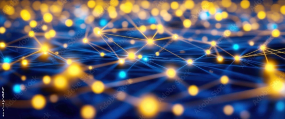 Aufkleber Blur Background of Global Network Connection.