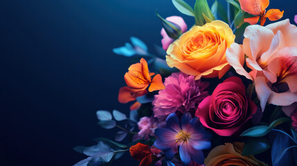 Vibrant floral bouquet with assorted colorful flowers.