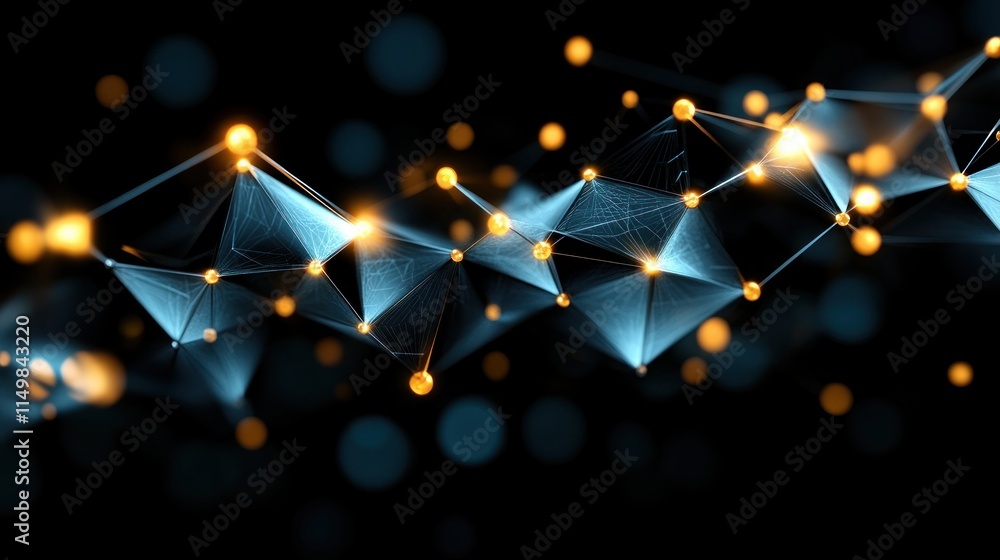 Poster Blur Background of Abstract Network Connection