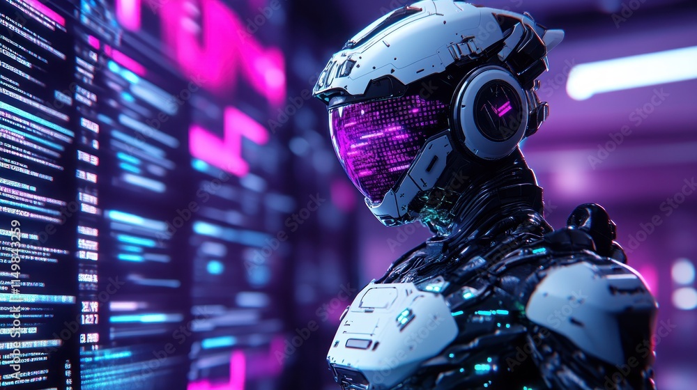 Poster ai robot in cyberspace