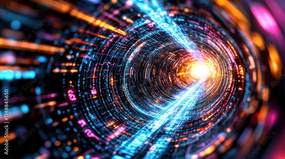 Poster digital data tunnel.