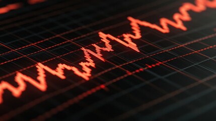 Fototapeta premium Red Stock Market Graph Decline