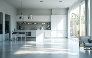 Modular contemporary shelves in a bright open-plan space with clean lines and stylish accents