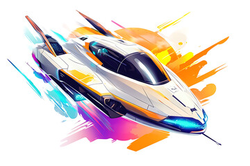 A futuristic concept of an interplanetary taxi transporting passengers from Earth to Mars, featuring sleek spacecraft designs and a vibrant cosmic background.