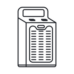 Electric space heater vector icon isolated on a white background.