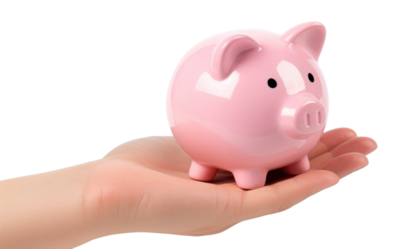 Pig hand white background representation.