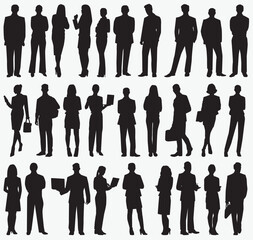 business people team crowd Silhouette.  Businesspeople group human resources Vector Illustration