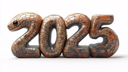 Obraz premium 2025 Snake Design: Textured Wooden Sculpture