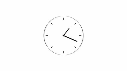 Clock icon flat style 24 Hour Day Fast Speed black color 4k illustration on white background. Digital clock time rotation 360 4k illustration.