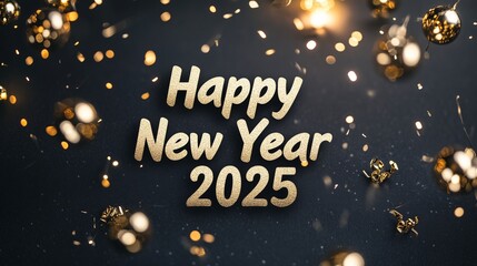 Happy New Year 2025 - Glittery Celebration Design