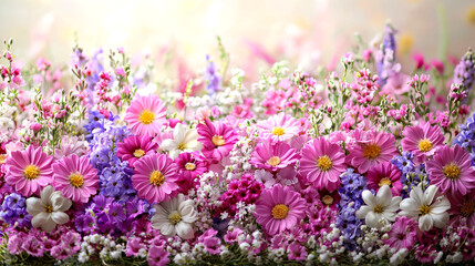 Obraz premium Vibrant wildflowers in bloom.