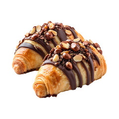 Taste-ful hocolate hazelnut rugelach isolated on transparent background