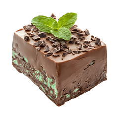 Yummy Chocolate mint chip semifreddo isolated on transparent background