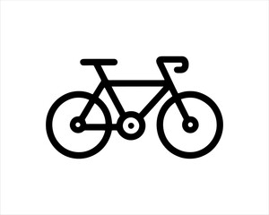 Obraz premium Bicycle icon vector logo template. Line art Bicycle logo design icon symbol vector illustration. Bicycle sign