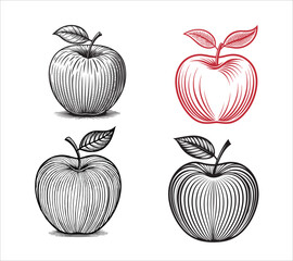 Apple Line art silhouette