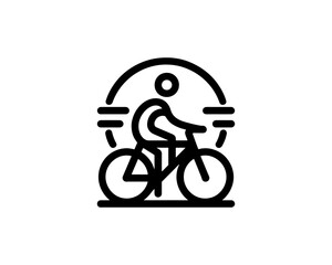silhouette of a cyclist on a bicycle