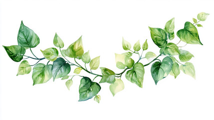 A collection of watercolor leaves in various shades of green, showcasing botanical beauty. set of green eucalyptus and olive leaves, isolated on a clean white background.

