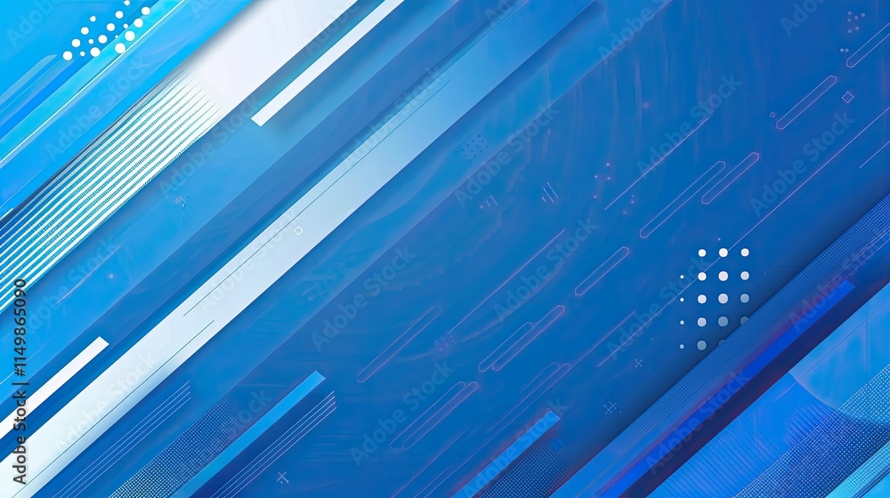 Poster abstract blue background with dynamic lines and shapes, suitable for technology themes.