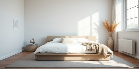 Serene Bedroom Interior Design with Minimalist Decor and Natural Light