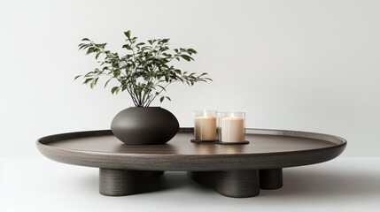 Modern Table Decor with Candles and Plant Design