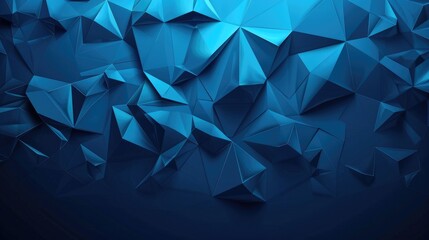 Fototapeta premium Abstract blue polygonal background with a three-dimensional effect.