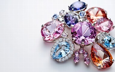 modern beautiful jewelry professional photo. On white background
