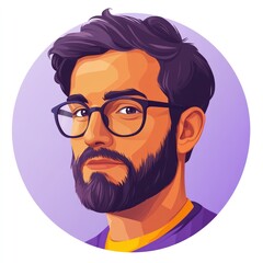 Portrait of a Man with Glasses and a Beard