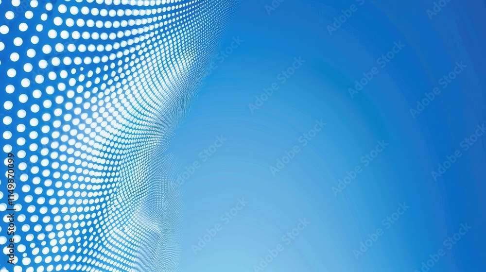 Aufkleber abstract blue background with dotted wave pattern, creating a modern graphic design effect.