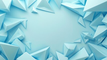 Fototapeta premium Abstract geometric shapes in light blue creating a modern, dynamic background.