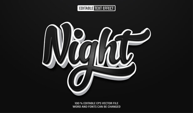 Editable 3d text style effect - Black  text effect Template
