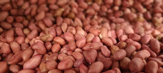 unroasted peanut kernels on a store shelf