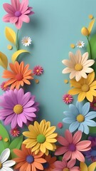 Fototapeta premium Beautiful Wild flowers in a sunny spring day, abstract flower