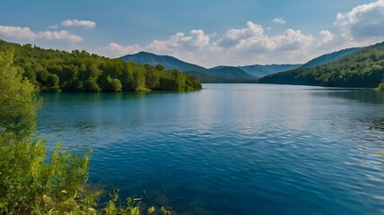 lake and mountains