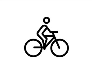 Fototapeta premium Bicycle icon vector logo template. Line art Bicycle logo design icon symbol vector illustration. Bicycle sign