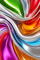 Fototapeta premium Vibrant Fluid Waves in Bright Colors