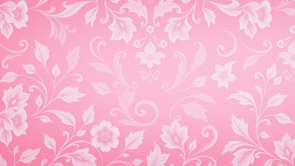 Obraz premium Delicate Pink Floral Damask Pattern Background, Perfect for Feminine Designs and Projects