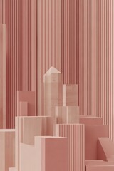 Fototapeta premium PANTONE 17-1230 Mocha Mousse Minimalist 3D Pattern Wallpaper Design Background