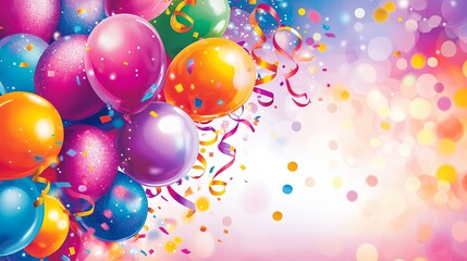 Colorful Balloons and Festive Party Background