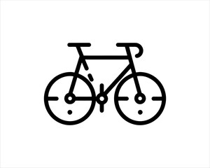 Obraz premium Bicycle icon vector logo template. Line art Bicycle logo design icon symbol vector illustration. Bicycle sign