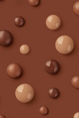 Fototapeta premium PANTONE 17-1230 Mocha Mousse Minimalist 3D Pattern Wallpaper Design Background