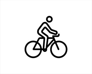 Bicycle icon vector logo template. Line art Bicycle logo design icon symbol vector illustration. Bicycle sign