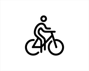 Fototapeta premium Bicycle icon vector logo template. Line art Bicycle logo design icon symbol vector illustration. Bicycle sign