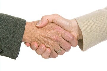 A close-up of two hands shaking, symbolizing agreement or partnership.