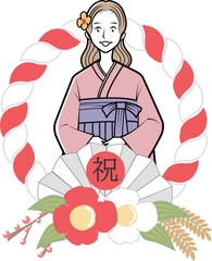 袴姿の成人女性